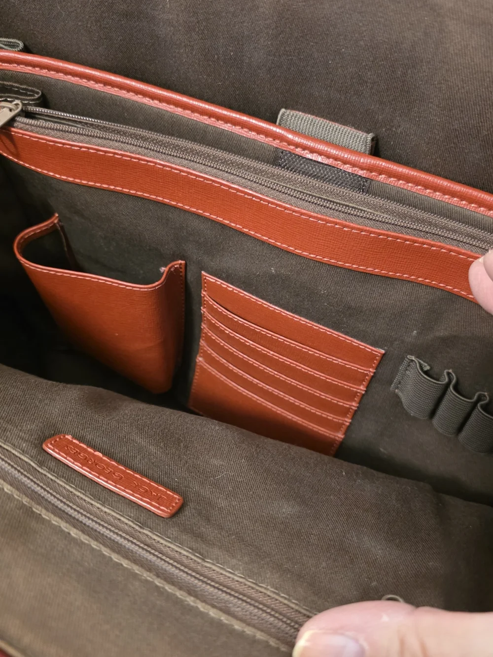 Jack Georges Red Safiano Leather Laptop Tote, Business, Travel, School